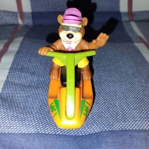 Vintage McDonald's Happy Meal Toy Yogi Bear Jet Ski Figure- Orange and Green